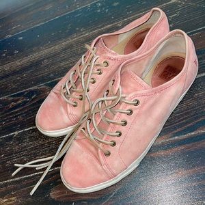 Frye mindy low pink leather sneakers